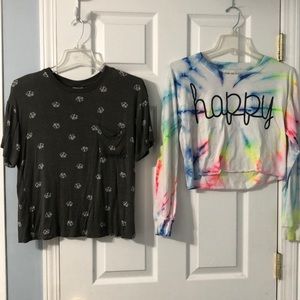 2 tops 1 crop 1 tee Size extra small
